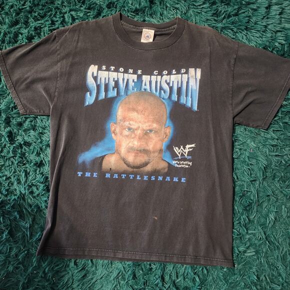 Vintage 90s WWF Stone Cold Steve Austin Rattlesnake Tee Wrestling 22x28 - Picture 1 of 6
